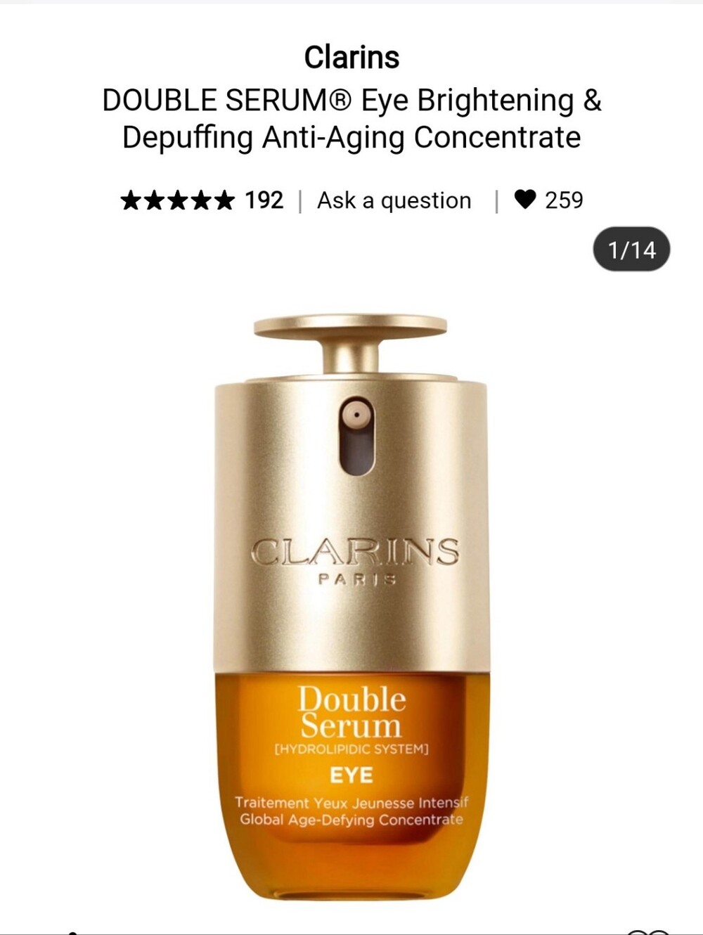 NIB CLARINS DOUBLE EYE SERUM